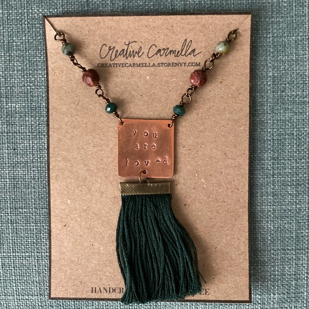 Handcrafted Tassel Necklace- Last one 💚